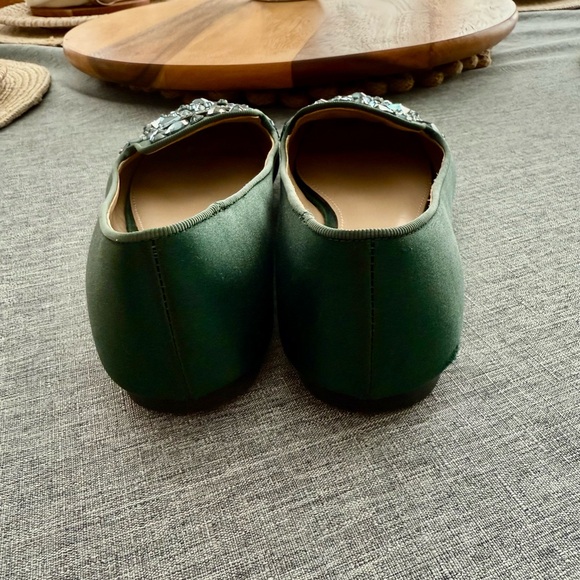 Tory Burch Emerald Embellished Delphine Flats - Picture 2 of 4